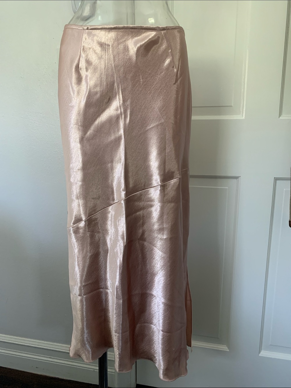 BB Dakota Satin Midi Skirt in Blush